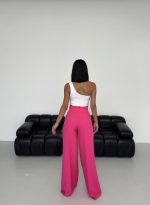 Üç Düğme Detayli Palazzo Pantolon - Görsel 2