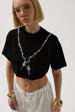 Baskılı Crop T-Shirt - Görsel 3