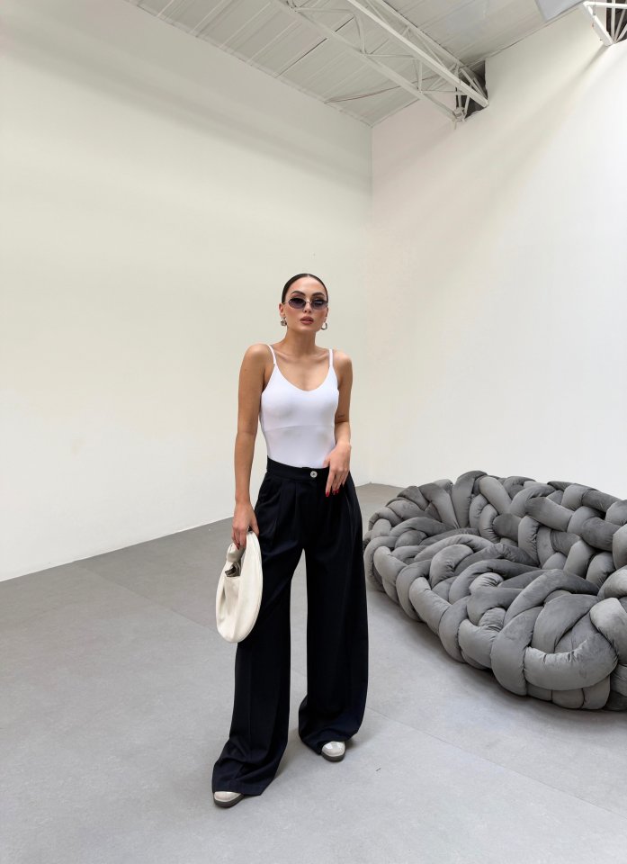 BL67ce3e93ed98567ce3e93ed986 230 Gr Poly Viscose Full Lycra Pi̇leli̇ Palazzo Pantolon - Görsel 1