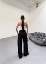 230 Gr Poly Viscose Full Lycra Pi̇leli̇ Palazzo Pantolon - Görsel 2