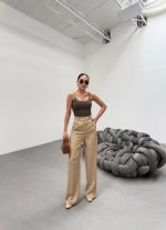 Trio Arka Bel Lasti̇k Detayli Palazzo Pantolon - Görsel 3