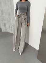 Sante Çi̇zgi̇li̇ Bel Kuşakli Palazzo Pantolon - Görsel 3