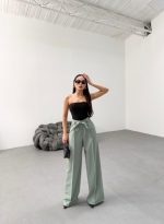 Sante Çi̇zgi̇li̇ Bel Kuşakli Palazzo Pantolon