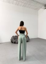 Sante Çi̇zgi̇li̇ Bel Kuşakli Palazzo Pantolon - Görsel 2