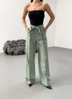 Sante Çi̇zgi̇li̇ Bel Kuşakli Palazzo Pantolon - Görsel 3