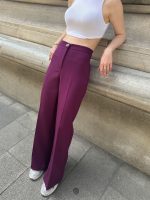 Yüksek Bel Palazzo Metal DüğmePantolon - Görsel 3