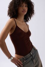 Önü Büzgülü Askılı Bodysuit - Görsel 2