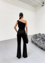 230 Gr Poly Viscose Full Lycra İspanyol Paça Pantolon - Görsel 2