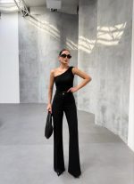 230 Gr Poly Viscose Full Lycra İspanyol Paça Pantolon - Görsel 3