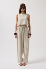 Yandan Bağlamalı Crop Bluz - Görsel 2