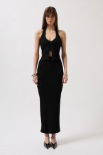 V Detay Dokulu Crop Bluz - Görsel 2