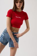 Nepo Baskılı Crop T-Shirt - Görsel 3