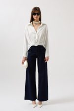 Bel Büzgülü Crop Saten Gömlek - Görsel 2