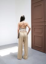 Beli̇ Lasti̇k Ve Bağcikli Geni̇ş Paça Pantolon - Görsel 2