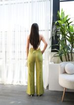 Beli̇ Lasti̇kli̇ Ve Bağcikli Keten Pantolon - Görsel 2