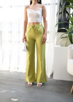 Beli̇ Lasti̇kli̇ Ve Bağcikli Keten Pantolon - Görsel 3