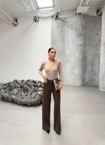 Yüksek Bel Straight Fit Palazzo Pantolon - Görsel 3