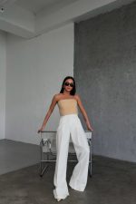 Üç Düğme Detayli Palazzo Pantolon - Görsel 2