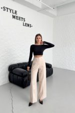 Yüksek Bel Pensli̇ Palazzo Pantolon - Görsel 2