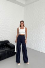 Yüksek Bel Pensli̇ Palazzo Pantolon - Görsel 2