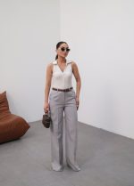 Keten Kemerli̇ Ve Dökümlü Palazzo Pantolon (Kemer Dahi̇l)