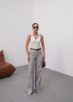 Keten Kemerli̇ Ve Dökümlü Palazzo Pantolon (Kemer Dahi̇l) - Görsel 3