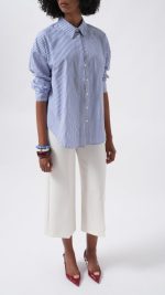 Çizgili Basic Gömlek - Görsel 3