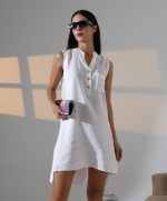 Düğme Detaylı Mini Elbise