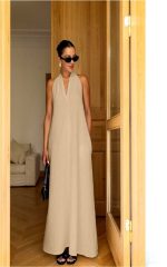 V Yaka Paraşüt Elbise - Görsel 2