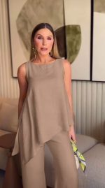 Asimetrik Bluz - Pantolon İkili Takım - Görsel 2