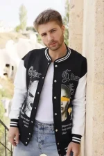 Erkek Oversize Kolej Ceket - Siyah - Görsel 2