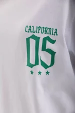 Unisex Baskılı Oversize T-Shirt - Beyaz - Görsel 3