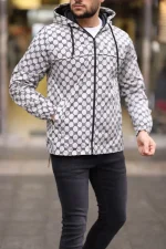 Unisex Kapüşonlu İçi Astarlı Yağmurluk - Gri - Görsel 2