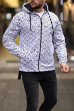 Unisex Kapüşonlu İçi Astarlı Yağmurluk - Beyaz - Görsel 3