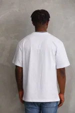 Unisex Baskılı Oversize T-Shirt - Beyaz - Görsel 2