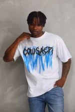 Unisex Baskılı Oversize T-Shirt - Beyaz - Görsel 3