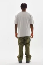 Unisex Baskılı Oversize T-Shirt - Gri - Görsel 2