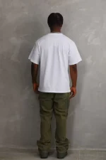 Unisex Baskılı Oversize T-Shirt - Beyaz - Görsel 2