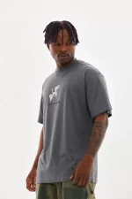 Unisex Baskılı Oversize T-Shirt - Füme - Görsel 3