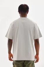 Unisex Baskılı Oversize T-Shirt - Gri - Görsel 2