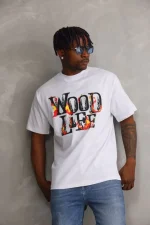 Unisex Baskılı Oversize T-Shirt - Beyaz - Görsel 3