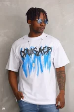 Unisex Oversize Kolye Dahil T-Shirt - Beyaz - Görsel 2