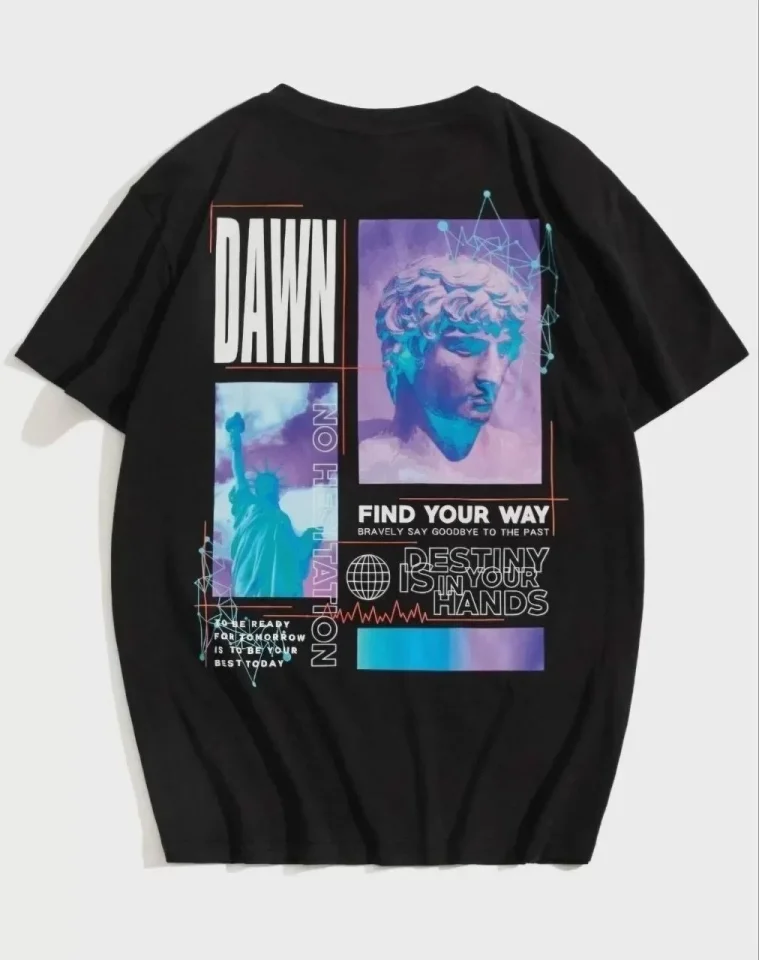 TY66048d5f1337d66048d5f13380 Unisex Baskılı Oversize T-Shirt - Siyah - Görsel 1