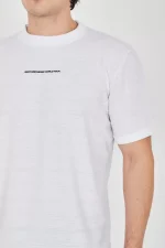 Unisex Jakar Kumaş Slim Fit T-Shirt - Beyaz - Görsel 2