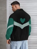 Unisex Uzun Kollu Paraşüt Kumaş Rüzgarlik - Siyah - Görsel 2