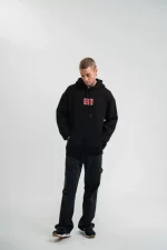 POLIZEI Premium Kalite Unisex Kapşonlu Dijital Patchli SweatShirt - Siyah - Görsel 2