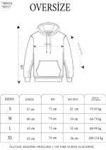 Unisex Uzun Kol Kapşonlu Yıkamalı Nakışlı SweatShirt - Füme - Görsel 3
