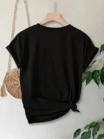 Anneler Günü Baskılı T-shirt - Siyah - Görsel 3