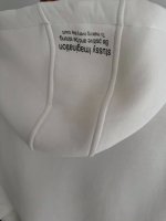 Üç İplik Kapşonlu Baskılı SweatShirt - Beyaz - Görsel 2