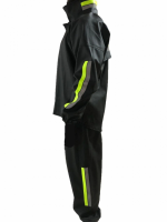 Unisex Tam Kalıp Motorcu Kurye Su Gecirmez Yağmurluk Takım - Siyah - Görsel 3